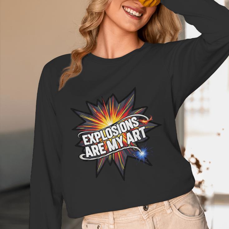 Explosions Are My Art Comic Book Boom Unisex Long Sleeve T-Shirt