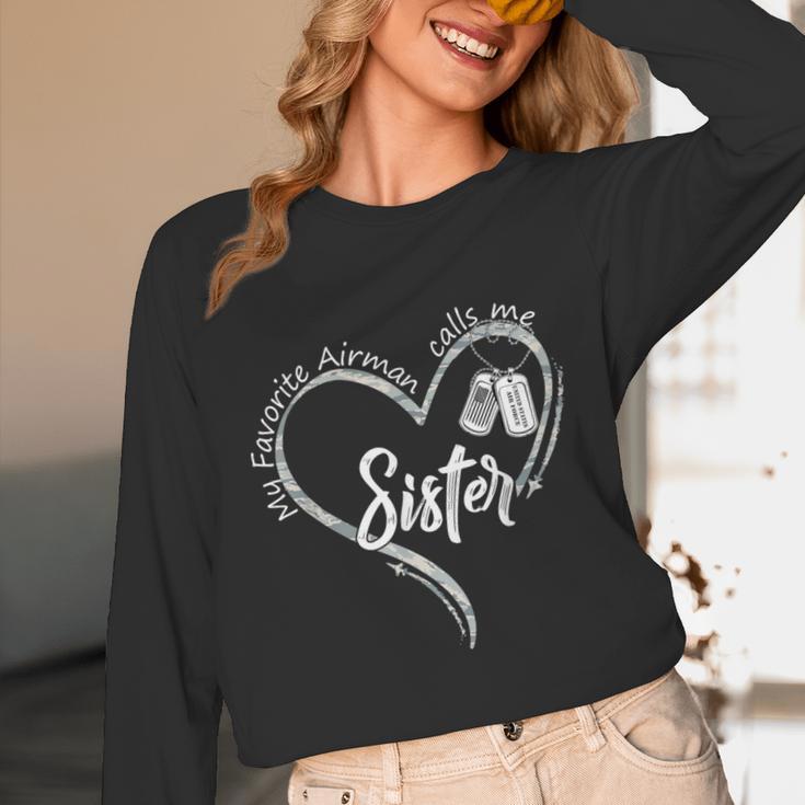 My Favorite Airman Calls Me Sister USAF Graduation Sister Unisex Long Sleeve T-Shirt