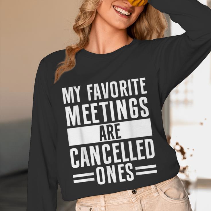 My Favorite Meetings Are Cancelled Ones Introvert Unisex Long Sleeve T-Shirt My Favorite Meetings Are Cancelled Ones Introvert Unisex Long Sleeve T-Shirt