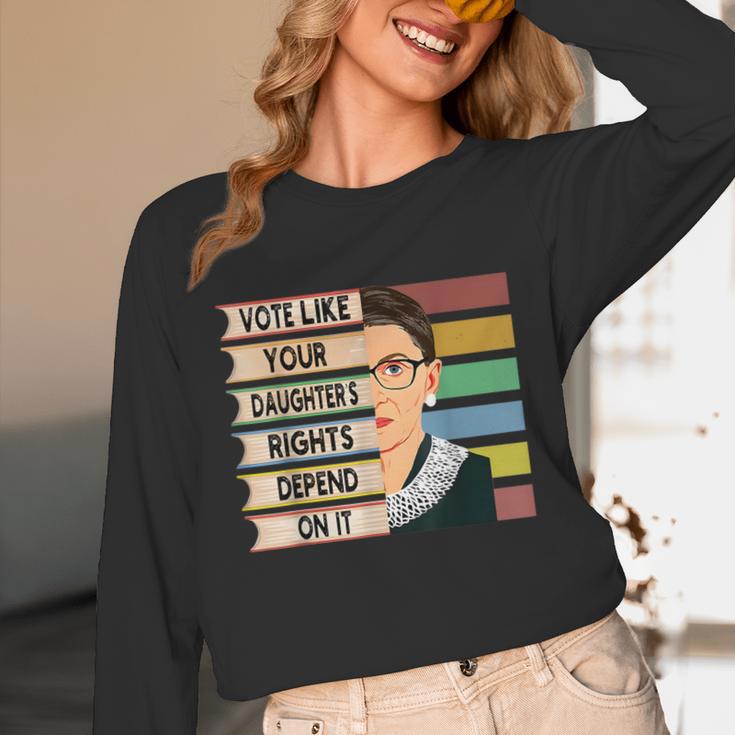 Feminist Ruth Bader Ginsburg RBG Quote Girl With Book Women Unisex Long Sleeve T-Shirt