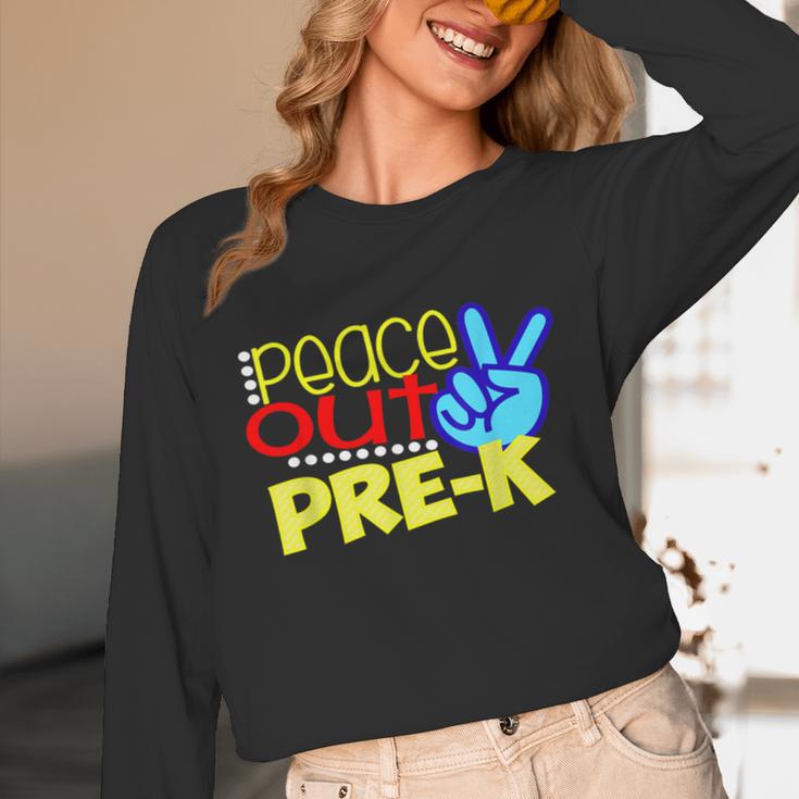 First Day Of School Shirt Peace Out Pre-K Graduation Kids So Unisex Long Sleeve T-Shirt