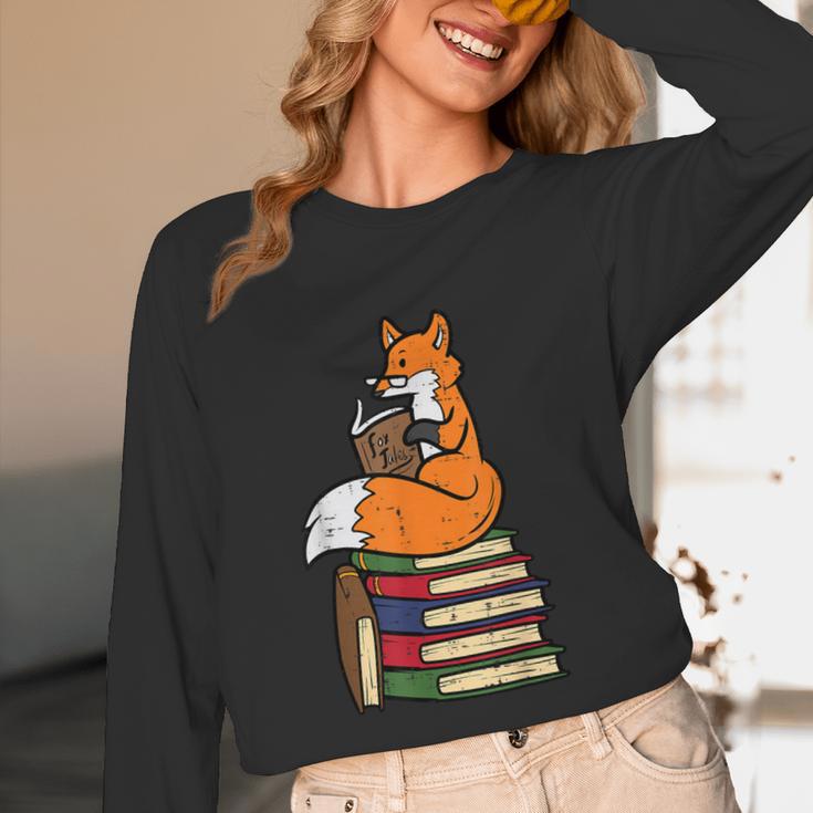 Fox Books Read Reading Librarian America Men Women Kids Unisex Long Sleeve T-Shirt Fox Books Read Reading Librarian America Men Women Kids Unisex Long Sleeve T-Shirt