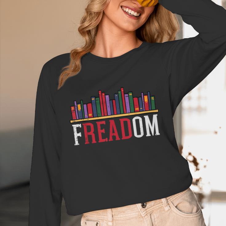 Freadom Shelf Read Reading Book Librarian Men Women Kids Unisex Long Sleeve T-Shirt