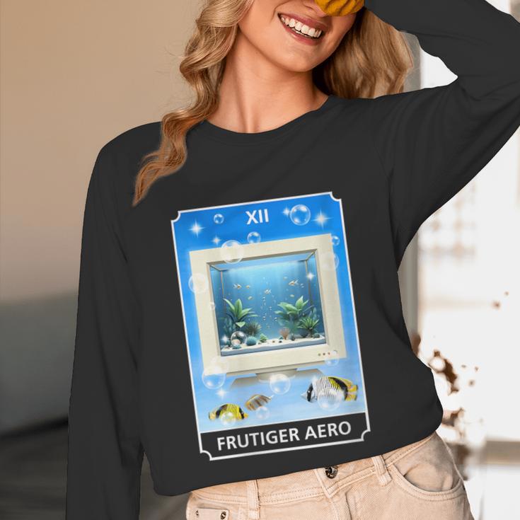 Frutiger Aero Aesthetic Tech Computer Aquarium Tarot Card Unisex Long Sleeve T-Shirt Frutiger Aero Aesthetic Tech Computer Aquarium Tarot Card Unisex Long Sleeve T-Shirt