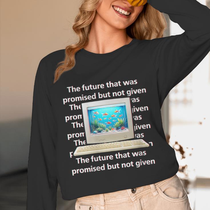 Frutiger Aero Aesthetic Tech The Future That Was Promised Unisex Long Sleeve T-Shirt