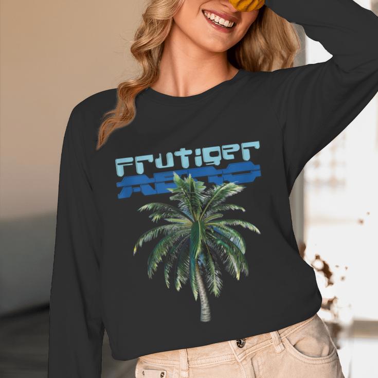 Frutiger Aero Palm Tree Y2k Aesthetic 2000s Trend Unisex Long Sleeve T-Shirt