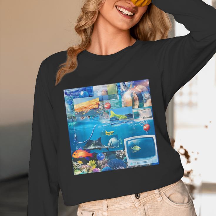 Frutiger Aero Retro Vibes Y2K Retro Grunge Unisex Long Sleeve T-Shirt Frutiger Aero Retro Vibes Y2K Retro Grunge Unisex Long Sleeve T-Shirt