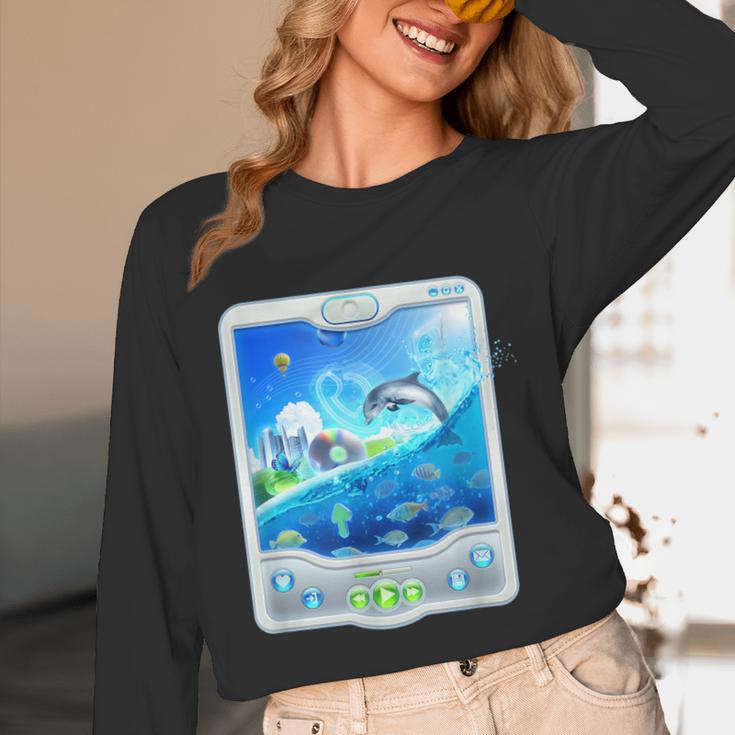 Frutiger Aero Skeuomorphism User Interface Nostalgia Unisex Long Sleeve T-Shirt