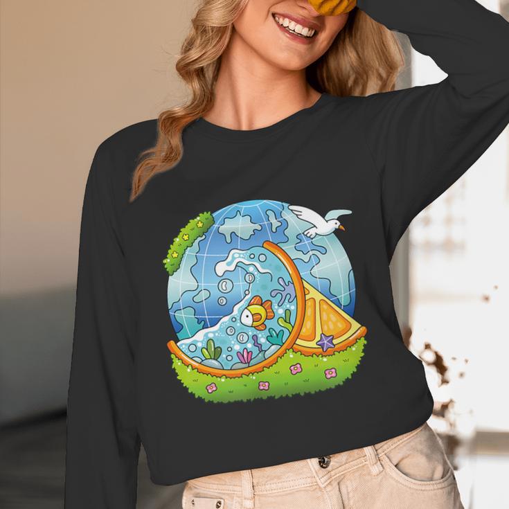 Frutiger Aero Y2K Fashion Trends Statement Piece Tech Orange Unisex Long Sleeve T-Shirt