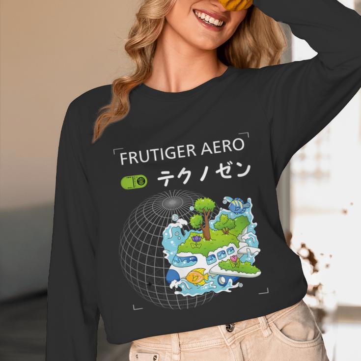 Frutiger Aero Y2K Fashion Trends Statement Piece Tech Orbite Unisex Long Sleeve T-Shirt Frutiger Aero Y2K Fashion Trends Statement Piece Tech Orbite Unisex Long Sleeve T-Shirt