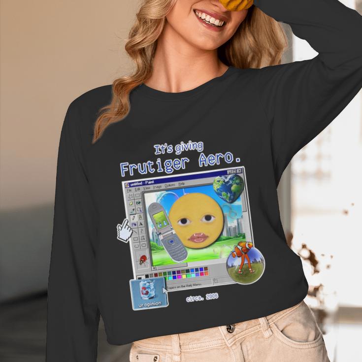 Frutiger Aero Y2K Meme Graphic 2000s Nostalgia Unisex Long Sleeve T-Shirt