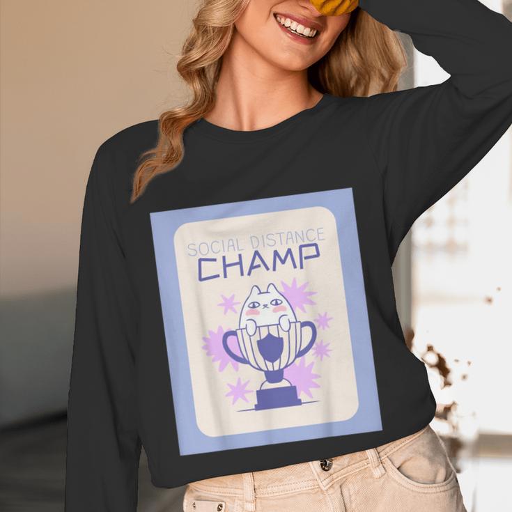 Fun Cute Introvert Cat Character Trophy For Men Women Unisex Long Sleeve T-Shirt Fun Cute Introvert Cat Character Trophy For Men Women Unisex Long Sleeve T-Shirt