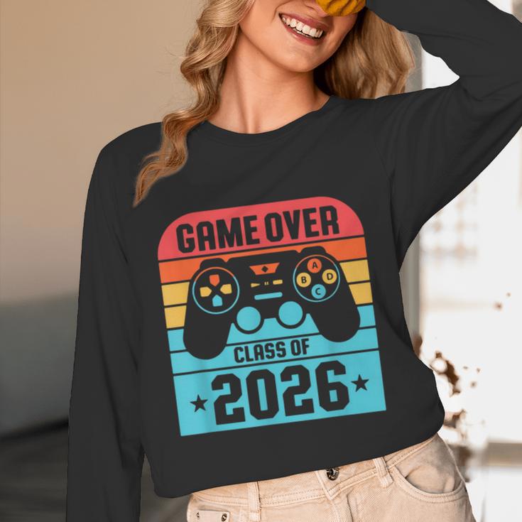 Game Over Class Of 2026 Shirt Students Last Day Graduation Unisex Long Sleeve T-Shirt