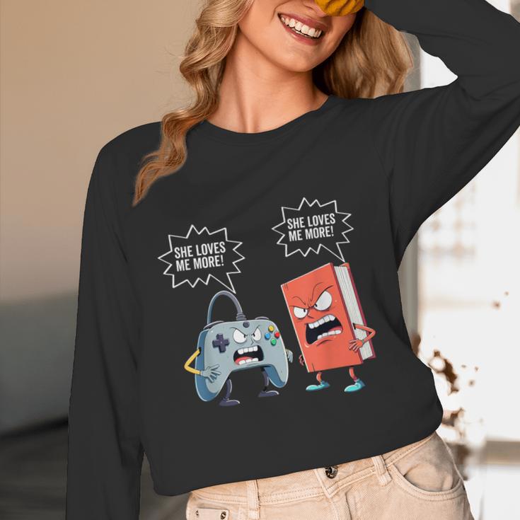 Gamer Book Lover Girl Women Bookworm Video Gaming Daughter Unisex Long Sleeve T-Shirt Gamer Book Lover Girl Women Bookworm Video Gaming Daughter Unisex Long Sleeve T-Shirt