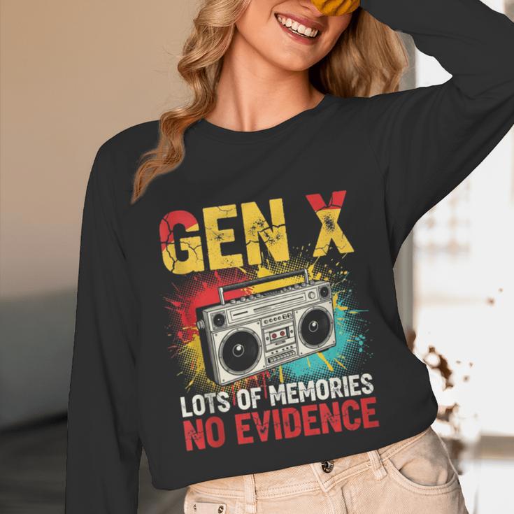 Gen X Lots Of Memories No Evidence Retro Nostalgia Humor Unisex Long Sleeve T-Shirt