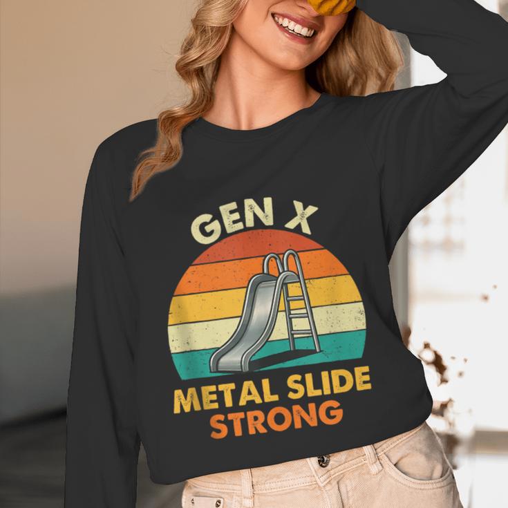 Gen X Slide Strong Generation X Gen Xer Nostalgia Unisex Long Sleeve T-Shirt