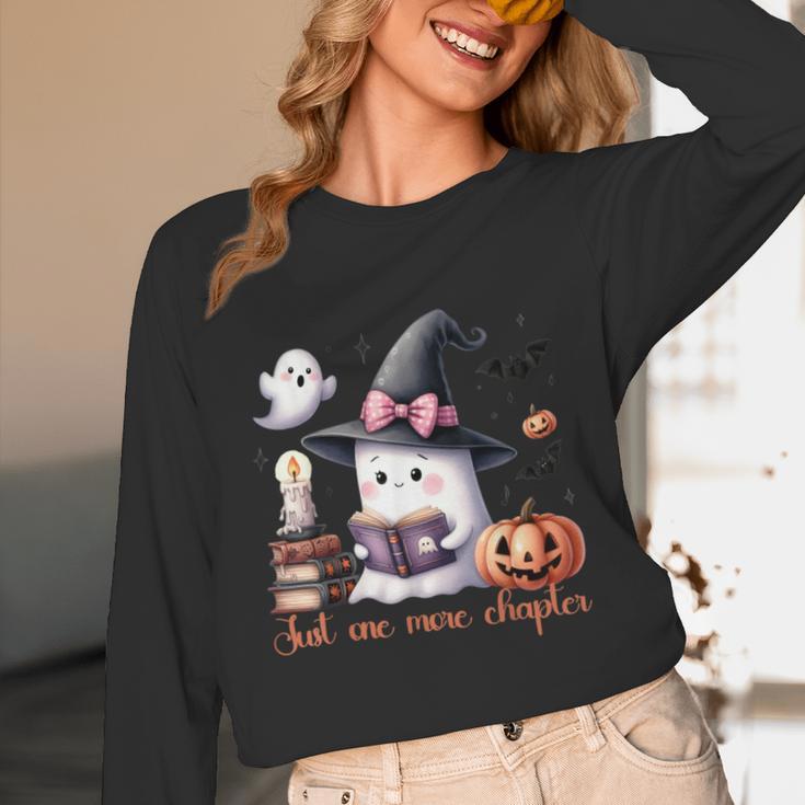 Ghost Reading Book Coquette Bow Halloween Girl Toddler Kid Unisex Long Sleeve T-Shirt Ghost Reading Book Coquette Bow Halloween Girl Toddler Kid Unisex Long Sleeve T-Shirt