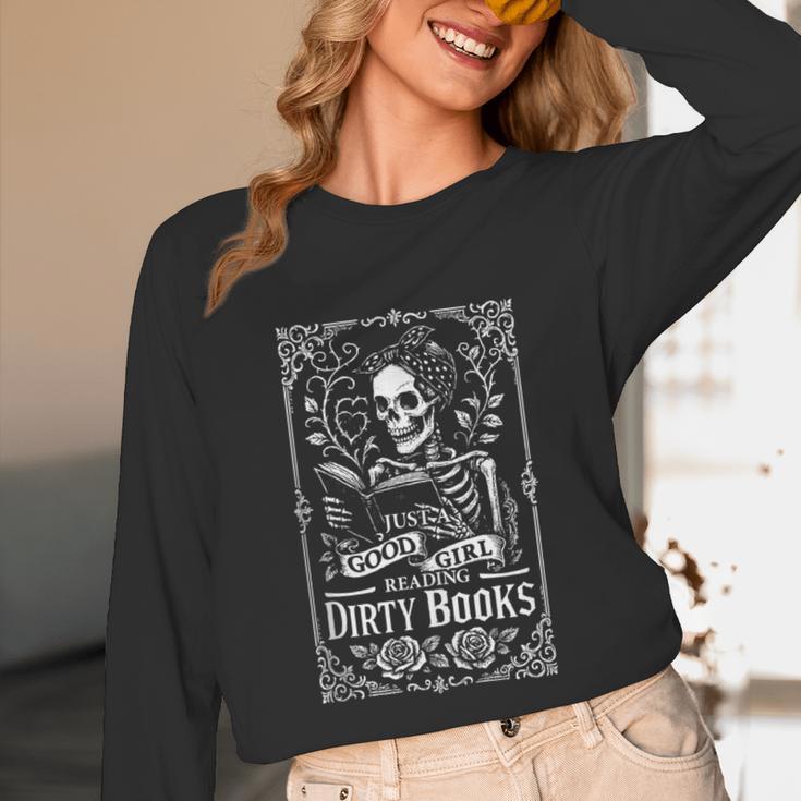 Good Girl Dirty Books Humor Dark Romance Bookworm Unisex Long Sleeve T-Shirt