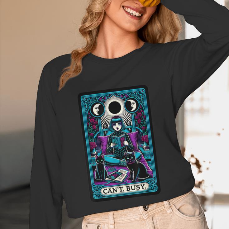 Gothic Girl Tarot Card Introverted Reader And Reading Unisex Long Sleeve T-Shirt