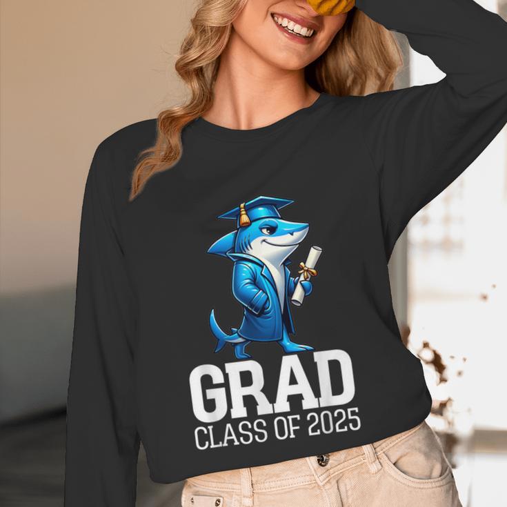 Grad Class Of 2025 Boys Shark Graduation Graduated Unisex Long Sleeve T-Shirt