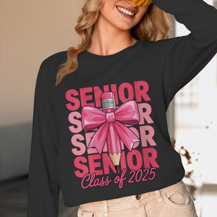Graduate 2025 For Senior 2025 Graduation Coquette Pink Bow Unisex Long Sleeve T-Shirt