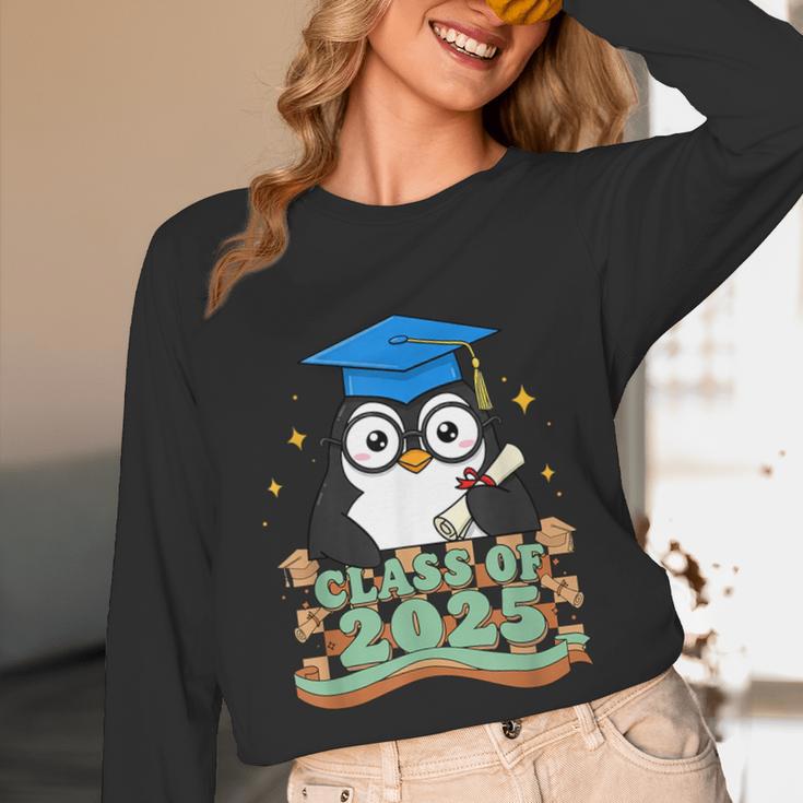Graduate Penguin Class Of 2025 Kids Graduation Unisex Long Sleeve T-Shirt