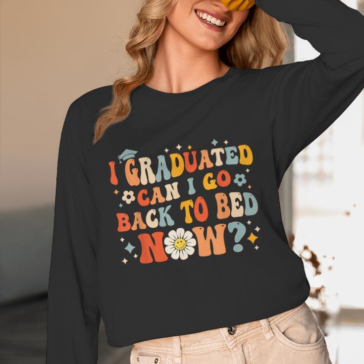 I Graduated Can I Go Back To Bed Now Graduation Groovy Unisex Long Sleeve T-Shirt