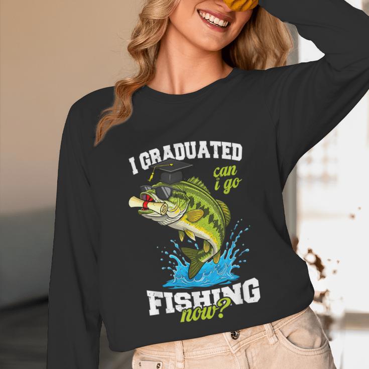 I Graduated Can I Go Fishing Now 2025 Graduation Fisher Unisex Long Sleeve T-Shirt