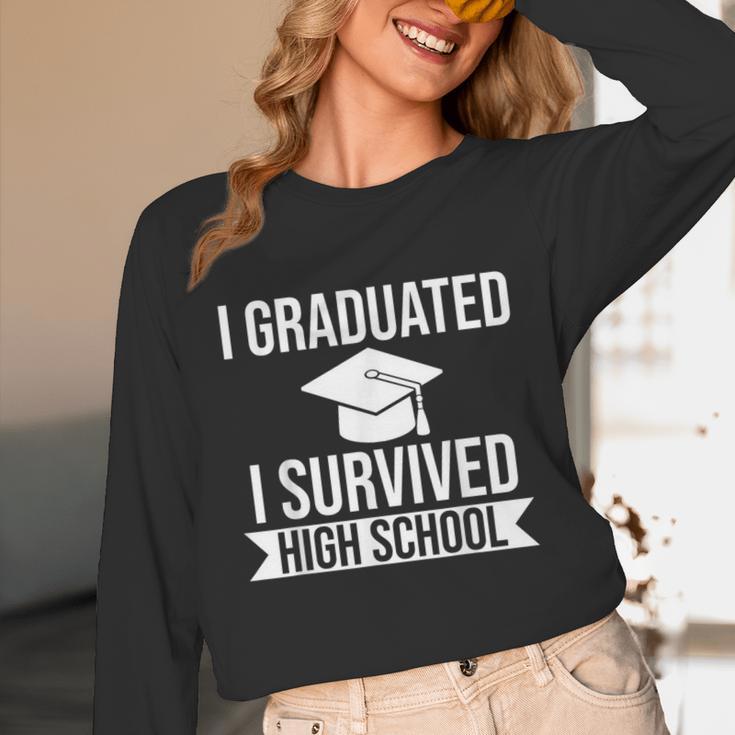 I Graduated I Survived High School Graduation Unisex Long Sleeve T-Shirt