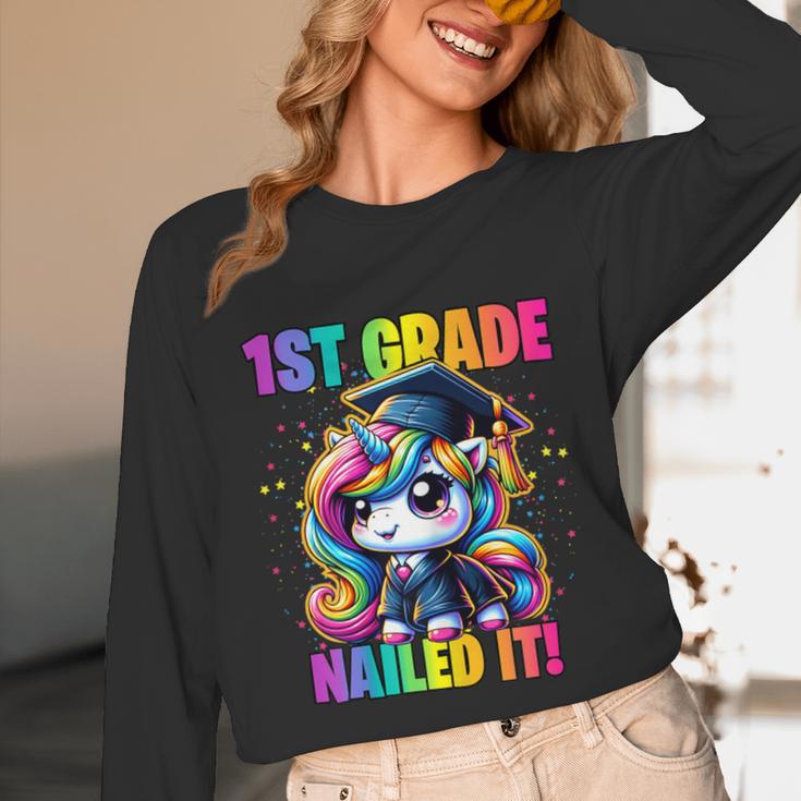 Graduation 1st Grade Unicorn Nailed It Girls Grad Magical Unisex Long Sleeve T-Shirt