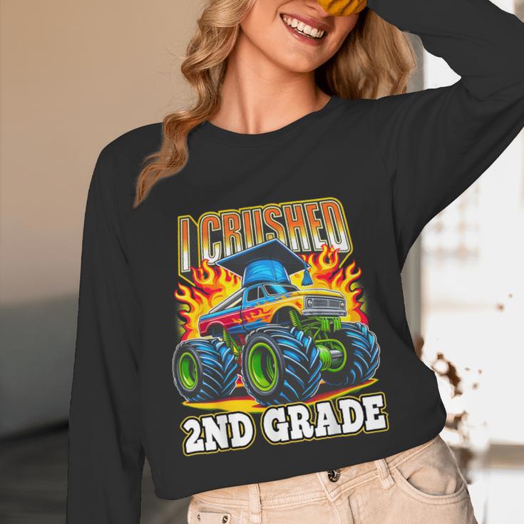 Graduation 2nd Grade Monster Truck Boys I Crushed Grad Unisex Long Sleeve T-Shirt