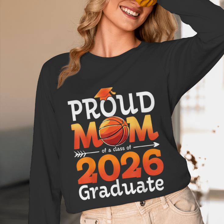 Graduation Basketball Retro Proud Mom Of A 2026 Graduate Unisex Long Sleeve T-Shirt