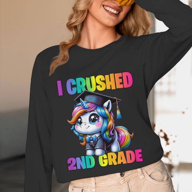 Graduation I Crushed 2nd Grade Unicorn Girls Grad Magical Unisex Long Sleeve T-Shirt