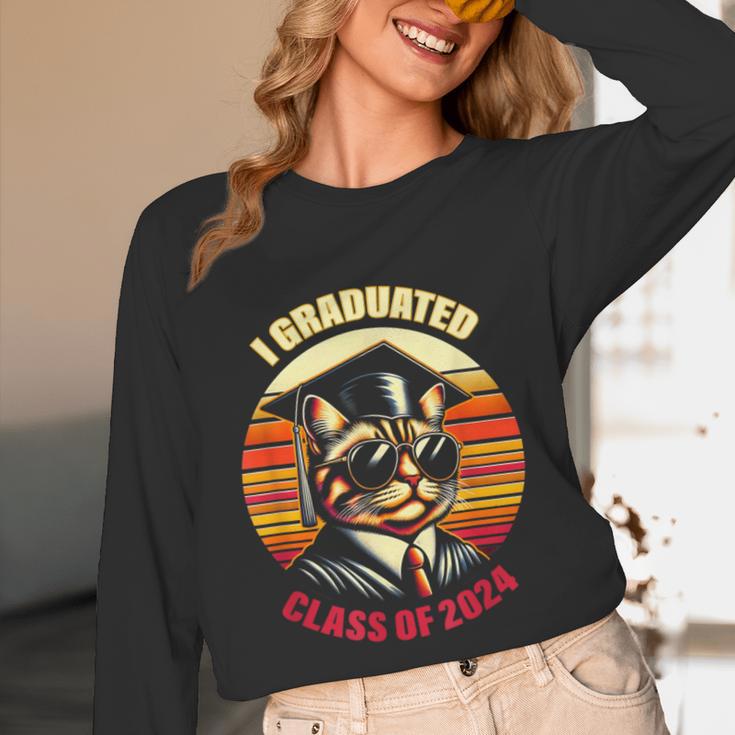 Graduation Day 2024 Graduate For School Degree College Cat Men Women Unisex Long Sleeve T-Shirt
