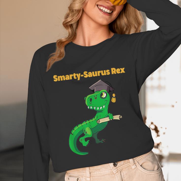 Graduation Dinosaur Smarty Saurus Rex Diploma Dinosaur Unisex Long Sleeve T-Shirt