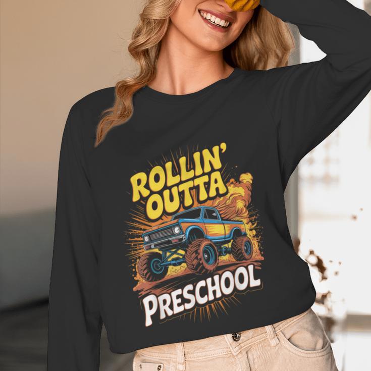 Graduation Rollin' Outta Preschool Monster Truck Boys Pre-K Unisex Long Sleeve T-Shirt