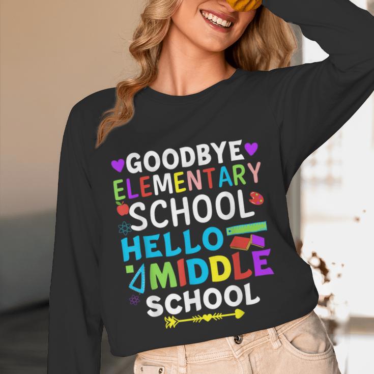 Graduation Shirt For 5th Grader Goodbye Hello Middle School Unisex Long Sleeve T-Shirt
