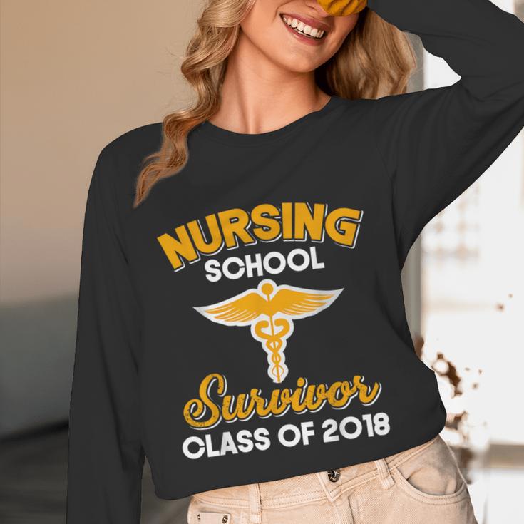 Graduation Shirt Nursing School Survivor Class Of 2018 Tee Unisex Long Sleeve T-Shirt