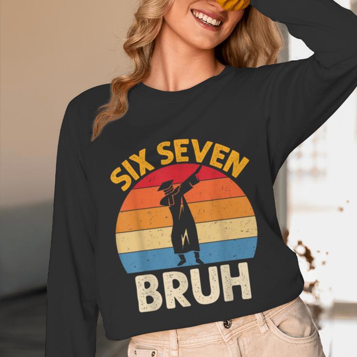 Graduation Six Seven Bruh Dabbing 67 Meme 6 7 Boys Kids Unisex Long Sleeve T-Shirt