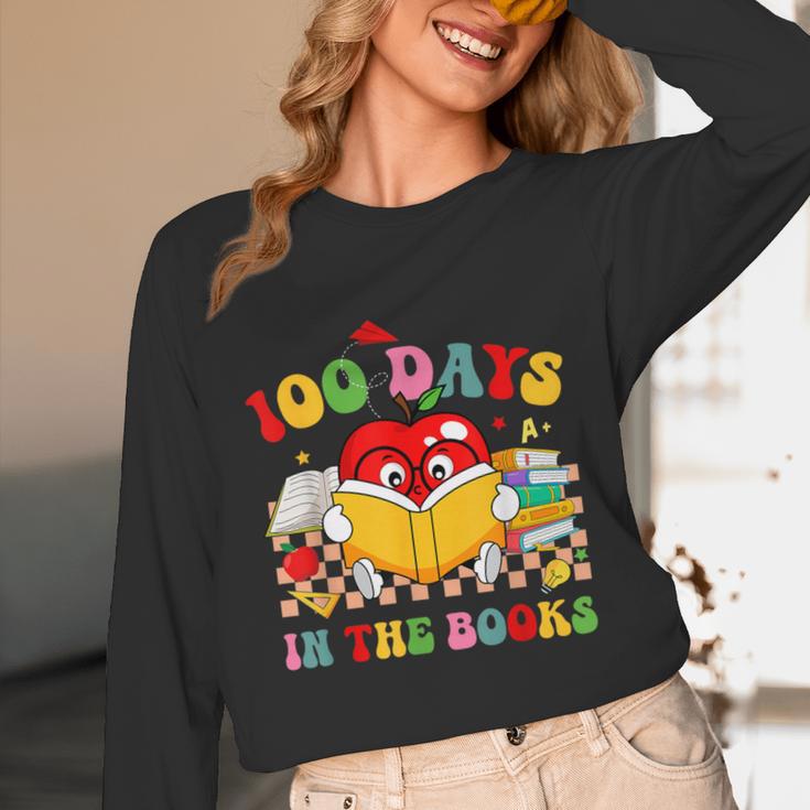 Groovy 100 Days In The Books Reading 100th Day Of School Unisex Long Sleeve T-Shirt