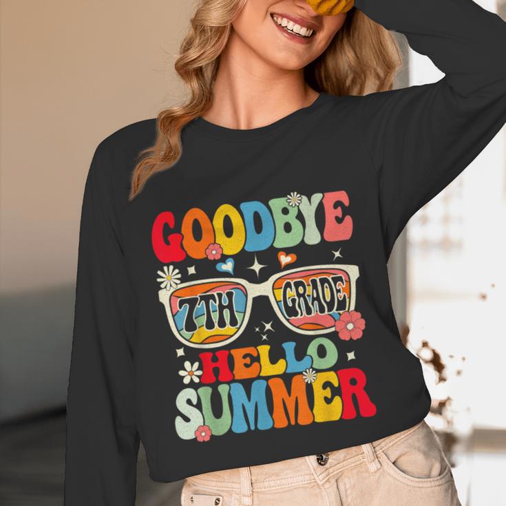 Groovy Goodbye 7th Grade Graduation Hello Summer Kids Unisex Long Sleeve T-Shirt