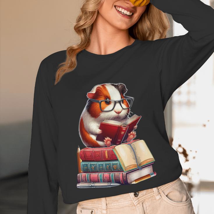 Guinea Pig Reading Books Matching Bookworm Readers Librarian Unisex Long Sleeve T-Shirt