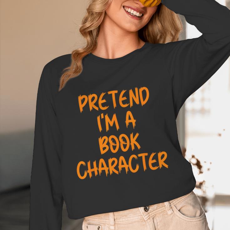 Halloween Pretend I'm Book Character Costume Lazy Adult Kids Unisex Long Sleeve T-Shirt