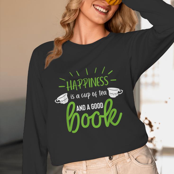 Happiness Is a Cup Of Tea And a Good Book Unisex Long Sleeve T-Shirt