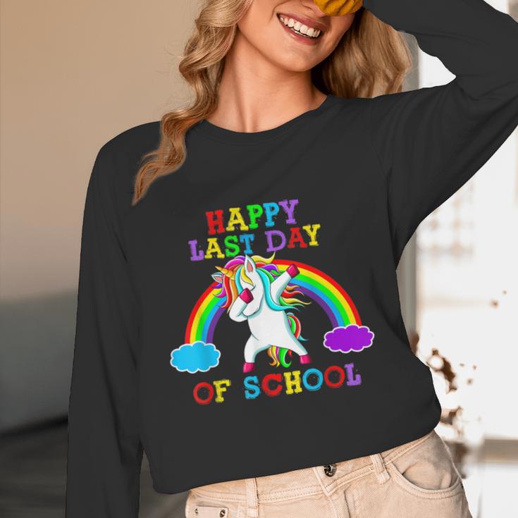 Happy Last Day Of School Teacher Student Graduation Unicorn Unisex Long Sleeve T-Shirt
