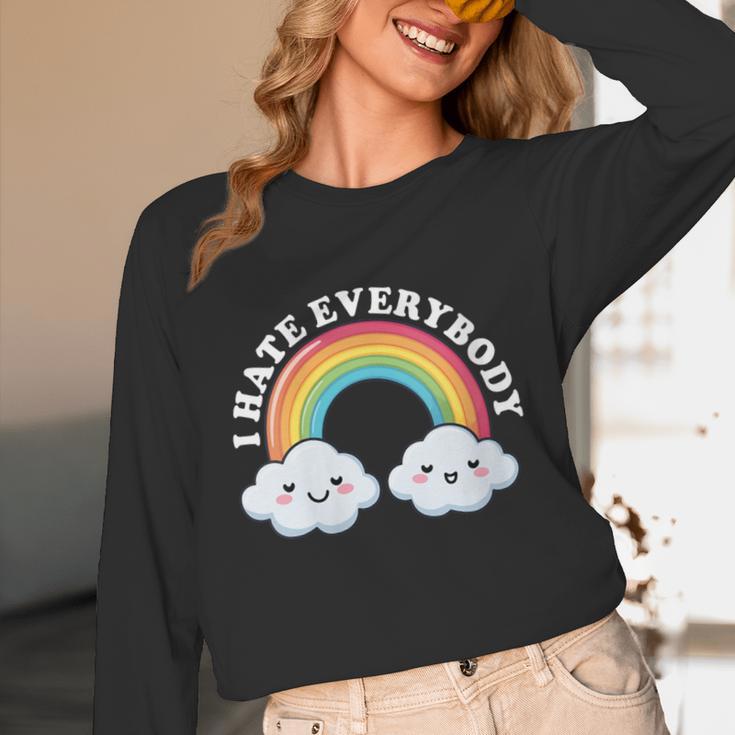 I Hate Everybody Rainbow Sarcastic Grumpy Introvert Unisex Long Sleeve T-Shirt I Hate Everybody Rainbow Sarcastic Grumpy Introvert Unisex Long Sleeve T-Shirt