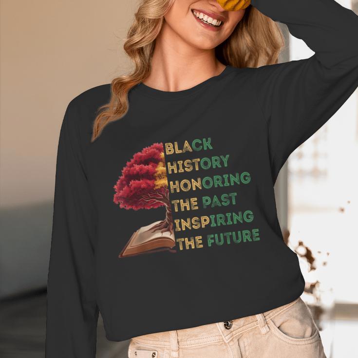 Honoring Past Inspiring Future History Month Tree Book Unisex Long Sleeve T-Shirt