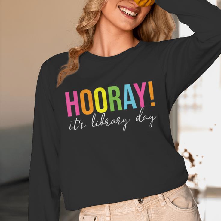 Hooray It's Library Day Teacher Reader Books Back To School Unisex Long Sleeve T-Shirt Hooray It's Library Day Teacher Reader Books Back To School Unisex Long Sleeve T-Shirt