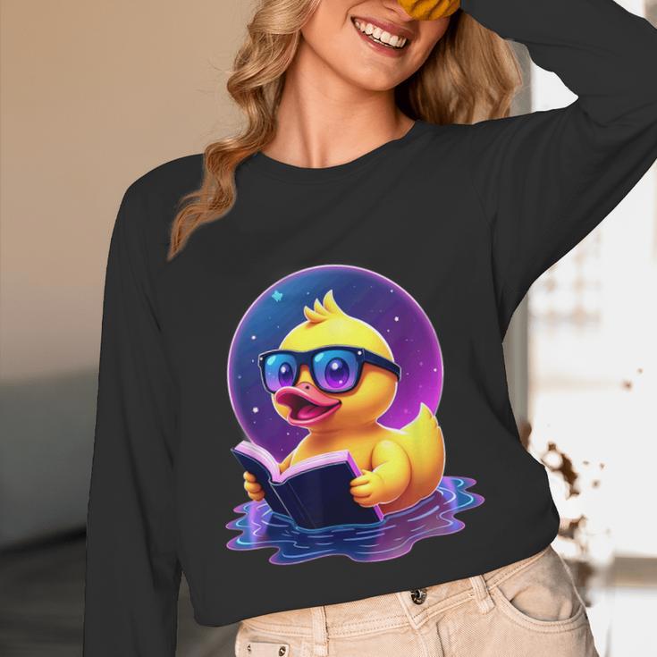 Humor Rubber Duck Reading Book Unisex Long Sleeve T-Shirt