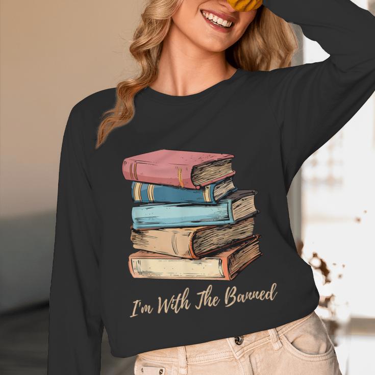 I'm With The Banned Read Banned Books Bookworm Men Women Unisex Long Sleeve T-Shirt